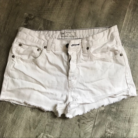 free people white denim shorts